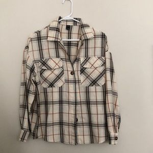 Plaid Button up Top by Shein
